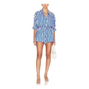 Faithfull 'The Brand' Blue Cotton Isole Playsuit Size L